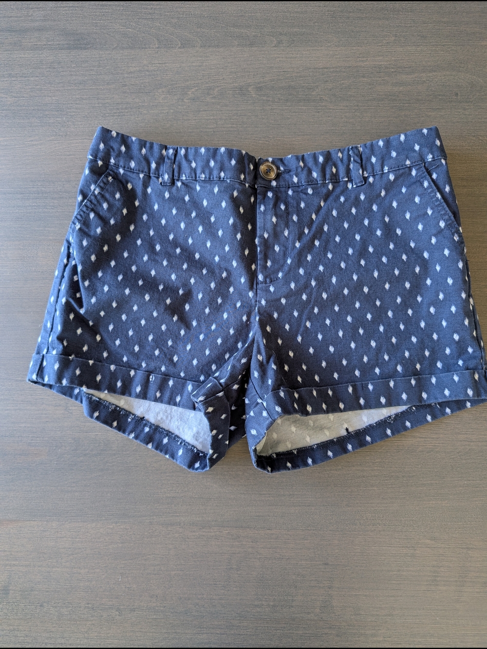 Navy Patterned Women’s Cotton Shorts
